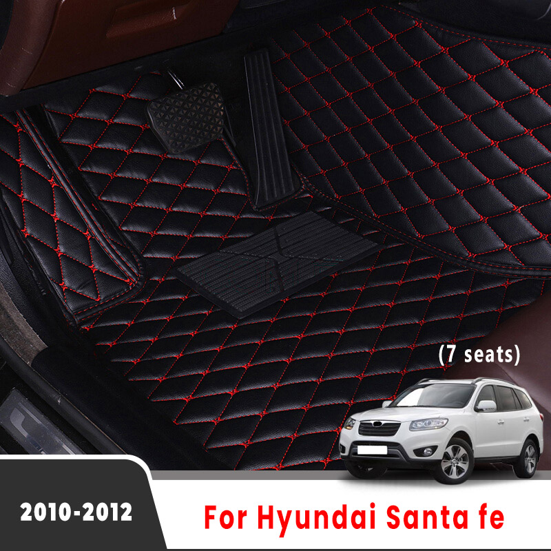 3D Leather Car Floor Mats For Hyundai Santa fe 7 doors 2010 2011 2012